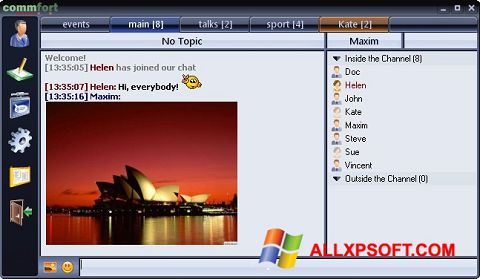 Snimak zaslona CommFort Windows XP