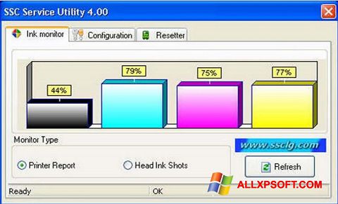Snimak zaslona SSC Service Utility Windows XP