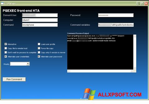 Snimak zaslona PsExec Windows XP