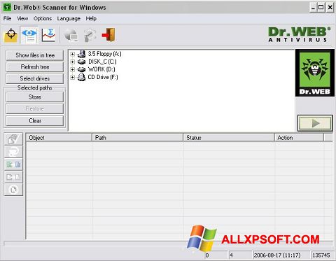Snimak zaslona Dr.Web CureIt Windows XP