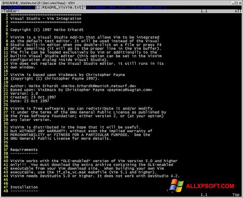 Snimak zaslona Vim Windows XP