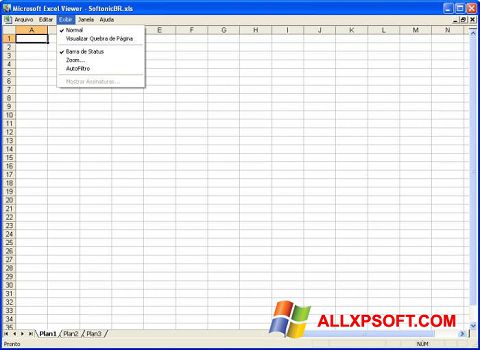 Snimak zaslona Excel Viewer Windows XP