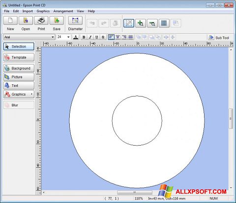 Snimak zaslona EPSON Print CD Windows XP