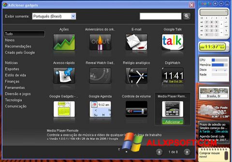 Snimak zaslona Google Desktop Windows XP