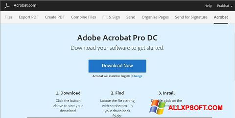 Snimak zaslona Adobe Acrobat Windows XP