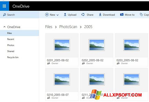 Snimak zaslona OneDrive Windows XP