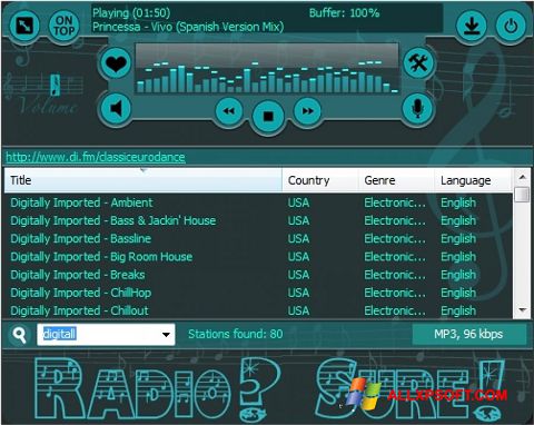 Snimak zaslona RadioSure Windows XP