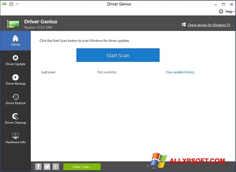 Snimak zaslona DriverScanner Windows XP