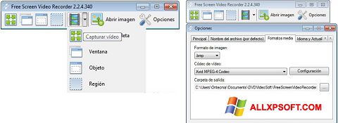 Snimak zaslona Free Screen Video Recorder Windows XP