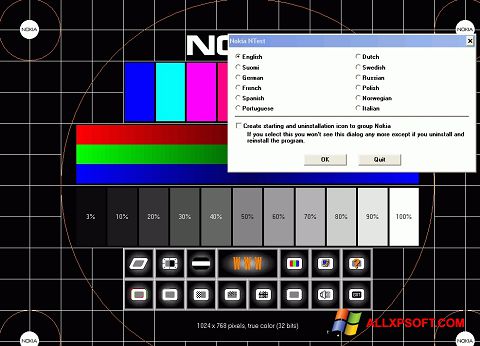 Snimak zaslona Nokia Monitor Test Windows XP