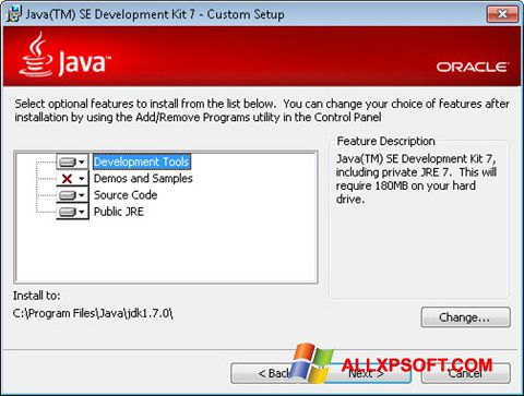 Snimak zaslona Java SE Development Kit Windows XP