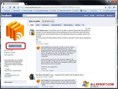 Snimak zaslona Facebook Windows XP