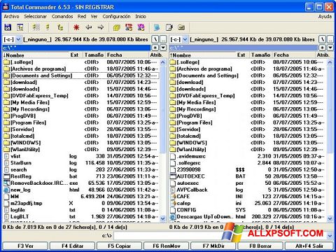 Snimak zaslona Total Commander Windows XP