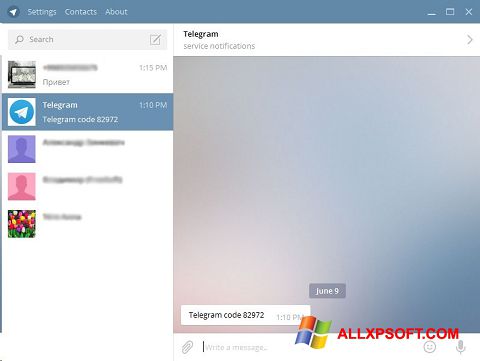 Snimak zaslona Telegram Desktop Windows XP