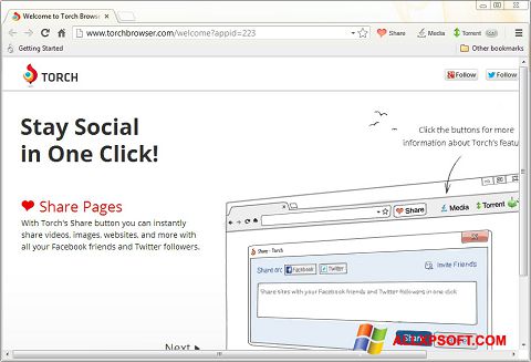 Snimak zaslona Torch Browser Windows XP