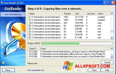 Snimak zaslona AnyReader Windows XP