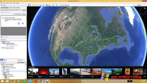 Snimak zaslona Google Earth Windows XP