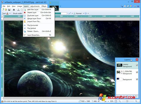 Snimak zaslona Paint.NET Windows XP
